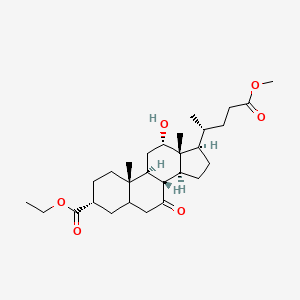 3-alpha-Ethoxycarbonyl-12-alpha-hydroxy-7-oxocholan-24-oic acid, methyl ester