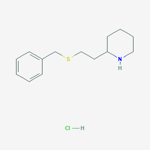 molecular formula C14H22ClNS B1379110 2-[2-(苄硫基)乙基]哌啶盐酸盐 CAS No. 1864056-62-1