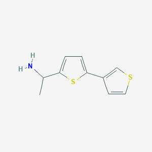 molecular formula C10H11NS2 B1379112 1-([2,3'-Bithiophen]-5-yl)ethan-1-amine CAS No. 1706453-69-1