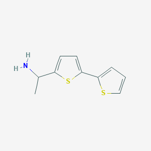 molecular formula C10H11NS2 B1379115 1-([2,2'-Bithiophen]-5-yl)ethan-1-amine CAS No. 632339-12-9