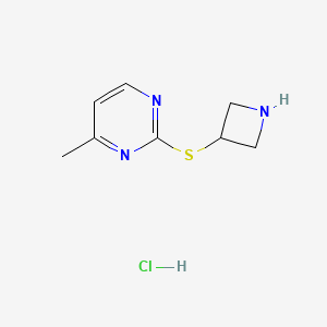 molecular formula C8H12ClN3S B1379120 2-(氮杂环-3-基硫烷基)-4-甲基嘧啶盐酸盐 CAS No. 1864016-30-7