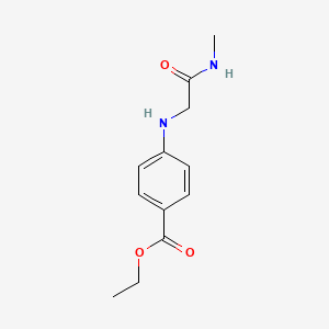 molecular formula C12H16N2O3 B13791312 ethyl 4-[[2-(methylamino)-2-oxoethyl]amino]benzoate CAS No. 95766-85-1