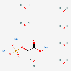 molecular formula C3H16Na3O13P B13791320 trisodium;(2R)-3-hydroxy-2-phosphonatooxypropanoate;hexahydrate CAS No. 99470-03-8