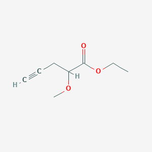 molecular formula C8H12O3 B13791402 Ethyl 2-methoxypent-4-ynoate CAS No. 66313-10-8