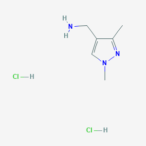 molecular formula C6H13Cl2N3 B1379143 (1,3-dimethyl-1H-pyrazol-4-yl)methanamine dihydrochloride CAS No. 1461713-58-5