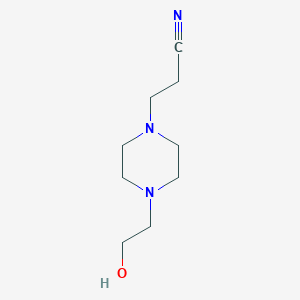 molecular formula C9H17N3O B13791440 3-[4-(2-Hydroxyethyl)piperazin-1-yl]propanenitrile CAS No. 77355-07-8