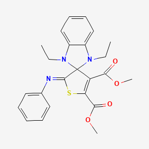 Dimethyl (2'Z)-1,3-diethyl-2'-(phenylimino)-1,3-dihydro-2'H-spiro[benzimidazole-2,3'-thiophene]-4',5'-dicarboxylate