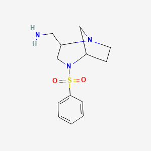 molecular formula C13H19N3O2S B1379148 [4-(Benzenesulfonyl)-1,4-diazabicyclo[3.2.1]octan-2-yl]methanamine CAS No. 1461707-56-1