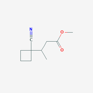 molecular formula C10H15NO2 B1379150 Methyl 3-(1-cyanocyclobutyl)butanoate CAS No. 1461713-32-5