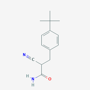 molecular formula C14H18N2O B1379151 3-(4-Tert-butylphenyl)-2-cyanopropanamide CAS No. 1461706-49-9