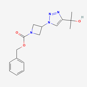 molecular formula C16H20N4O3 B1379153 benzyl 3-[4-(2-hydroxypropan-2-yl)-1H-1,2,3-triazol-1-yl]azetidine-1-carboxylate CAS No. 1461715-42-3