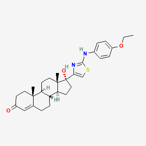 17-beta-(2-(p-Ethoxyanilino)-4-thiazolyl)-17-alpha-hydroxyandrost-4-en-3-one