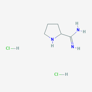 molecular formula C5H13Cl2N3 B1379157 Pyrrolidine-2-carboximidamide dihydrochloride CAS No. 1461713-36-9