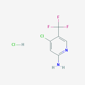 molecular formula C6H5Cl2F3N2 B1379162 4-Chloro-5-(trifluoromethyl)pyridin-2-amine hydrochloride CAS No. 1461706-78-4