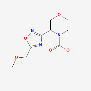 molecular formula C13H21N3O5 B1379164 Tert-butyl 3-[5-(methoxymethyl)-1,2,4-oxadiazol-3-yl]morpholine-4-carboxylate CAS No. 1461708-33-7