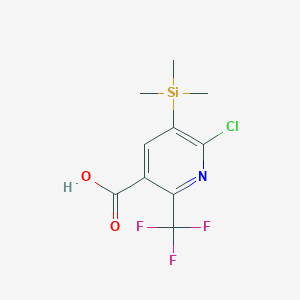 molecular formula C10H11ClF3NO2Si B1379167 6-Chloro-2-(trifluoromethyl)-5-(trimethylsilyl)pyridine-3-carboxylic acid CAS No. 1461705-32-7