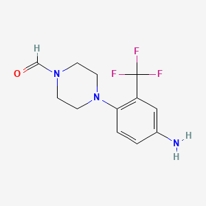 molecular formula C12H14F3N3O B1379170 4-[4-Amino-2-(trifluoromethyl)phenyl]piperazine-1-carbaldehyde CAS No. 1803599-49-6