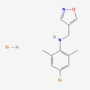 molecular formula C12H14Br2N2O B1379172 4-bromo-2,6-dimethyl-N-(1,2-oxazol-4-ylmethyl)aniline hydrobromide CAS No. 1461713-37-0