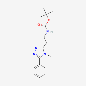 molecular formula C16H22N4O2 B1379176 tert-butyl N-[2-(4-methyl-5-phenyl-4H-1,2,4-triazol-3-yl)ethyl]carbamate CAS No. 1461715-43-4