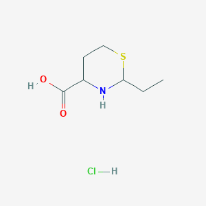 molecular formula C7H14ClNO2S B1379179 2-乙基-1,3-噻嗪烷-4-羧酸盐酸盐 CAS No. 1461706-39-7