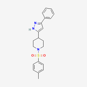 1-(4-methylphenyl)sulfonyl-4-(3-phenyl-1H-pyrazol-5-yl)piperidine