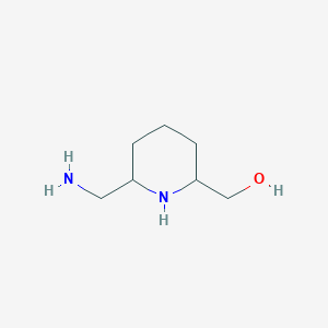 molecular formula C7H16N2O B1379193 [6-(Aminomethyl)piperidin-2-yl]methanol CAS No. 1461714-67-9