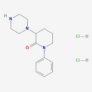 molecular formula C15H23Cl2N3O B1379207 1-Phenyl-3-(piperazin-1-yl)piperidin-2-one dihydrochloride CAS No. 1461705-28-1