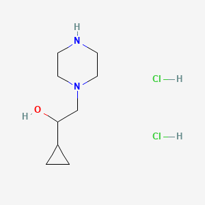 molecular formula C9H20Cl2N2O B1379208 1-Cyclopropyl-2-(piperazin-1-yl)ethan-1-ol dihydrochloride CAS No. 1461713-94-9