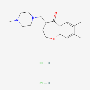 1-Benzoxepin-5(2H)-one, 3,4-dihydro-7,8-dimethyl-4-((4-methyl-1-piperazinyl)methyl)-, dihydrochloride