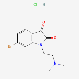 molecular formula C12H14BrClN2O2 B1379210 6-bromo-1-[2-(dimethylamino)ethyl]-2,3-dihydro-1H-indole-2,3-dione hydrochloride CAS No. 1461705-19-0