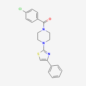 (4-Chlorophenyl)-[4-(4-phenyl-1,3-thiazol-2-yl)piperazin-1-yl]methanone