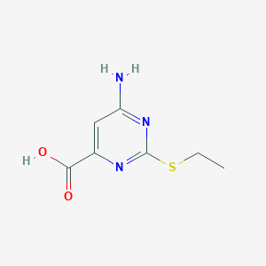 molecular formula C7H9N3O2S B1379214 6-Amino-2-(ethylsulfanyl)pyrimidine-4-carboxylic acid CAS No. 1379105-91-5