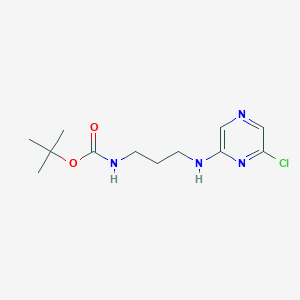 molecular formula C12H19ClN4O2 B1379216 tert-butyl N-{3-[(6-chloropyrazin-2-yl)amino]propyl}carbamate CAS No. 1289176-55-1