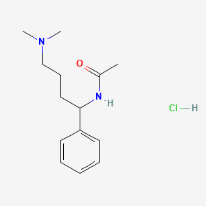 molecular formula C14H23ClN2O B13792175 N-(alpha-(3-(Dimethylamino)propyl)benzyl)acetamide hydrochloride CAS No. 80704-45-6