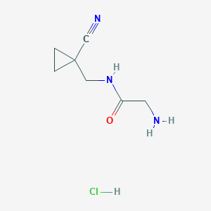 molecular formula C7H12ClN3O B1379218 2-amino-N-[(1-cyanocyclopropyl)methyl]acetamide hydrochloride CAS No. 1803609-93-9