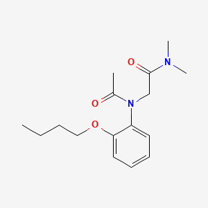 molecular formula C16H24N2O3 B13792199 Acetanilide, 2'-butoxy-N-(dimethylcarbamoylmethyl)- CAS No. 93142-86-0