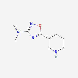 molecular formula C9H16N4O B1379227 N,N-dimethyl-5-(piperidin-3-yl)-1,2,4-oxadiazol-3-amine CAS No. 1598686-94-2