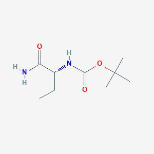 molecular formula C9H18N2O3 B1379229 tert-Butyl N-[(1R)-1-carbamoylpropyl]carbamate CAS No. 1807941-72-5