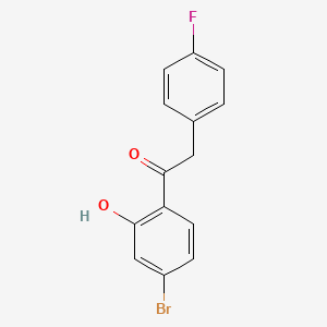 molecular formula C14H10BrFO2 B1379230 1-(4-Bromo-2-hydroxyphenyl)-2-(4-fluorophenyl)ethan-1-one CAS No. 1803599-84-9