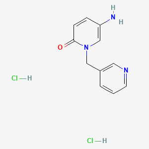 molecular formula C11H13Cl2N3O B1379235 5-Amino-1-(pyridin-3-ylmethyl)-1,2-dihydropyridin-2-one dihydrochloride CAS No. 1461704-92-6