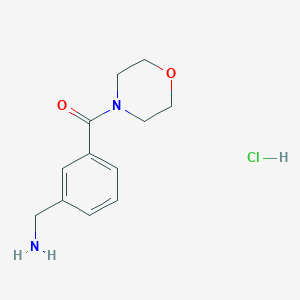 molecular formula C12H17ClN2O2 B1379238 [3-(Morpholine-4-carbonyl)phenyl]methanamine hydrochloride CAS No. 1803598-90-4