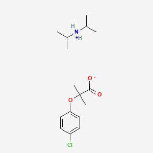 molecular formula C16H26ClNO3 B13792392 2-(4-Chlorophenoxy)-2-methylpropanoate;di(propan-2-yl)azanium CAS No. 28100-38-1