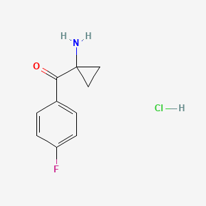 molecular formula C10H11ClFNO B1379240 1-(4-Fluorobenzoyl)cyclopropan-1-amine hydrochloride CAS No. 1803592-60-0