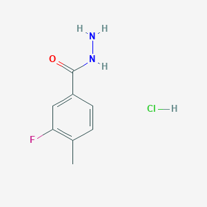 molecular formula C8H10ClFN2O B1379242 3-Fluoro-4-methylbenzohydrazide hydrochloride CAS No. 1803580-75-7