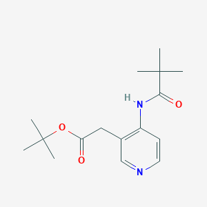 molecular formula C16H24N2O3 B1379247 叔丁基2-[4-(2,2-二甲基丙酰胺)吡啶-3-基]乙酸酯 CAS No. 1803591-98-1