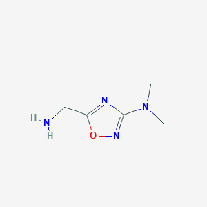molecular formula C5H10N4O B1379249 5-(氨甲基)-N,N-二甲基-1,2,4-噁二唑-3-胺 CAS No. 1600922-95-9