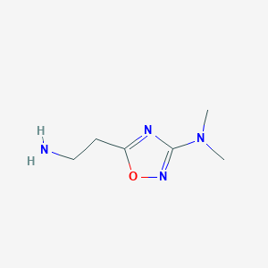 molecular formula C6H12N4O B1379250 5-(2-氨基乙基)-N,N-二甲基-1,2,4-恶二唑-3-胺 CAS No. 1601135-94-7