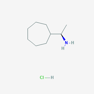 molecular formula C9H20ClN B1379251 (1R)-1-cycloheptylethan-1-amine hydrochloride CAS No. 1461689-26-8