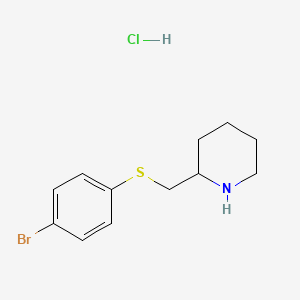 molecular formula C12H17BrClNS B1379263 2-([(4-溴苯基)硫烷基]甲基)哌啶盐酸盐 CAS No. 1864073-46-0