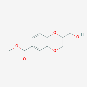 molecular formula C11H12O5 B1379274 Methyl 2-(hydroxymethyl)-2,3-dihydro-1,4-benzodioxine-6-carboxylate CAS No. 103987-19-5